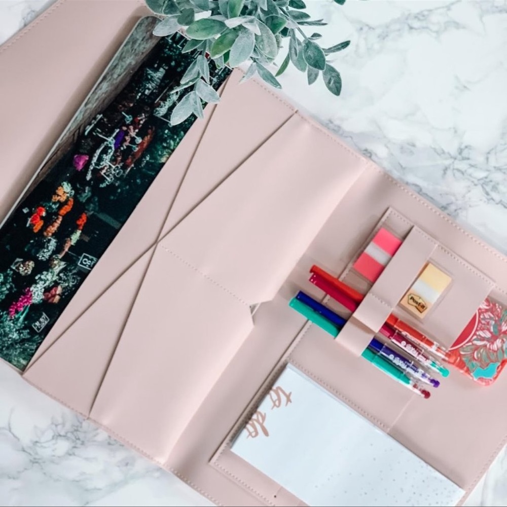 The Megan Portfolio Clutch Glass Ladder and Co Organizer in light baby Pink - Picture 3 of 11